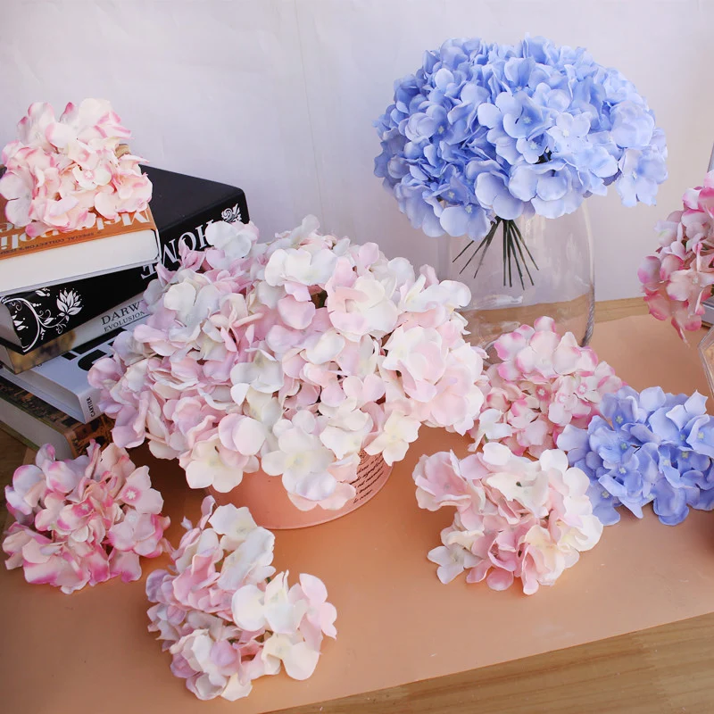 Wedding Arch Flower - Têtes d'hortensias artificielles colorées, 10 pièces/lot,