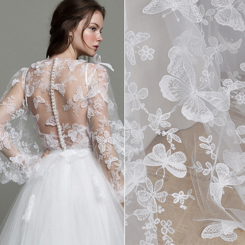 Wedding Water Supply - Tissu en dentelle Tulle brodé de