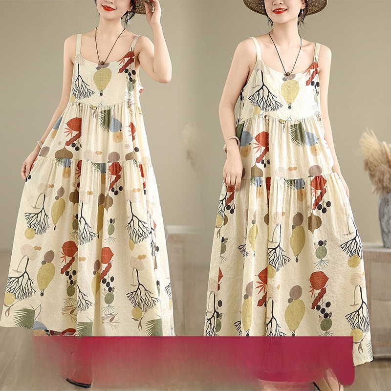 Good Floral & Wedding Decor Supply - Robe longue en coton et lin
